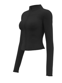 High Quality Waist Slimming Training Tops Women's Tight Stand Collar Full Zipper long Sleeves Fitness Running Yoga shirts - Avero