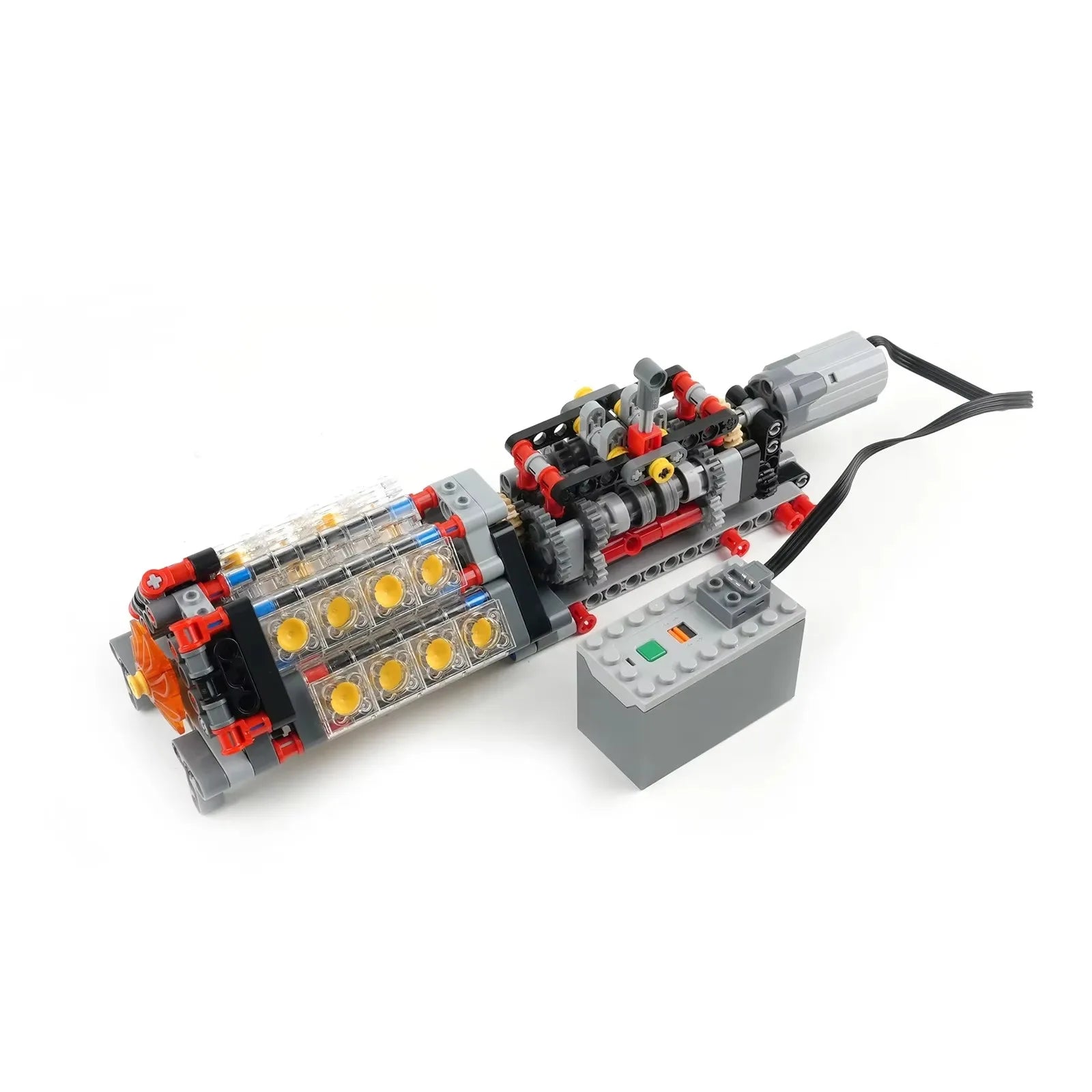High - Tech Transparent V16 Engine Building Blocks 6 - Speed Transmission Mechanical Assembly Bricks Creative Toy - Avero