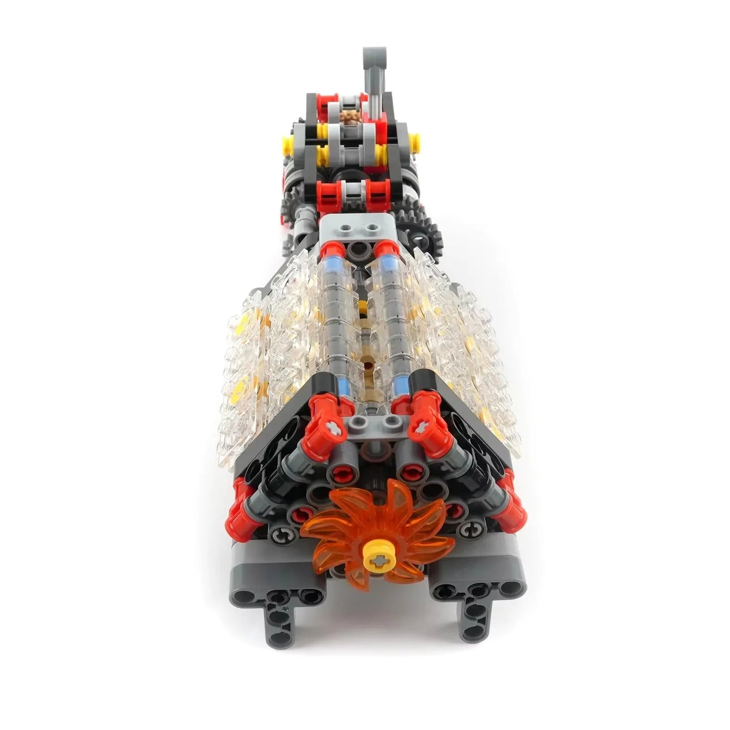 High - Tech Transparent V16 Engine Building Blocks 6 - Speed Transmission Mechanical Assembly Bricks Creative Toy - Avero