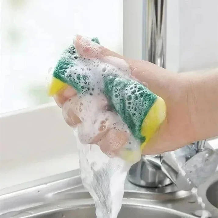 Highly absorbent double - sided sponge magic cleaning pot rust sponge cleaning brush kitchen cleaning tool - Avero