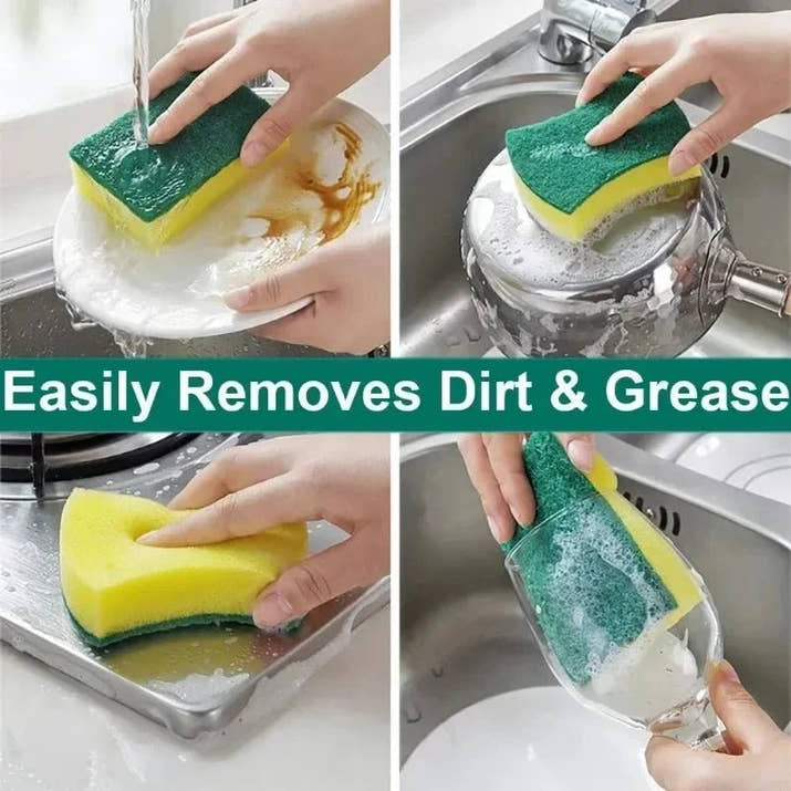 Highly absorbent double - sided sponge magic cleaning pot rust sponge cleaning brush kitchen cleaning tool - Avero