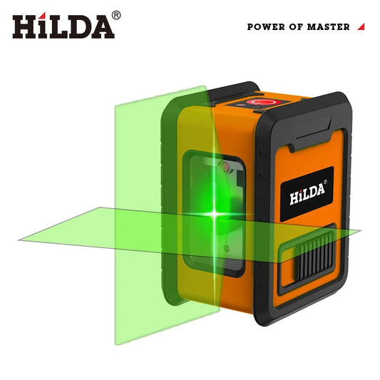 HILDA Laser Level Meter 2 - Line Cross Green Level Laser Horizontal & Vertical Nivel Laser Self - Leveling лазерный уровень Men Gift - Avero