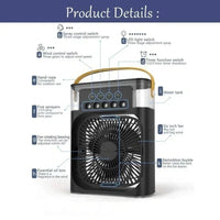 Hot 3 In 1 Fan AIr Conditioner Household Small Air Cooler LED Night Light Portable Humidifier Air Adjustment Fan Office Home Fan - Avero