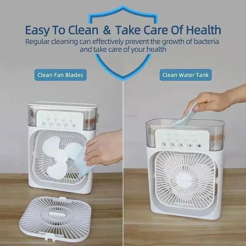 Hot 3 In 1 Fan AIr Conditioner Household Small Air Cooler LED Night Light Portable Humidifier Air Adjustment Fan Office Home Fan - Avero