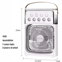 Hot 3 In 1 Fan AIr Conditioner Household Small Air Cooler LED Night Light Portable Humidifier Air Adjustment Fan Office Home Fan - Avero