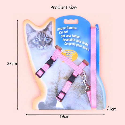 Hot - selling cat chest strap simple design traction rope high - quality nylon material sturdy and durable pet supplies - Avero