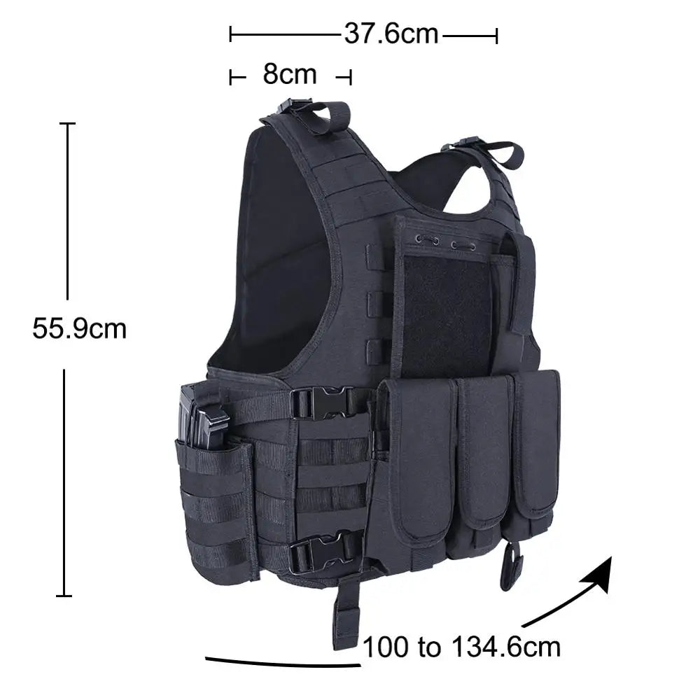 Hunting Paintball Vest Army Molle Airsoft Vest Tactical Vest Plate Carrier Swat Fishing Armor Police Vest - Avero