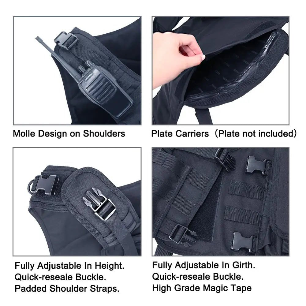 Hunting Paintball Vest Army Molle Airsoft Vest Tactical Vest Plate Carrier Swat Fishing Armor Police Vest - Avero