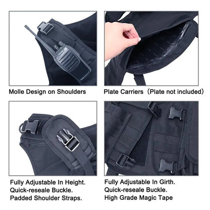 Hunting Paintball Vest Army Molle Airsoft Vest Tactical Vest Plate Carrier Swat Fishing Armor Police Vest - Avero