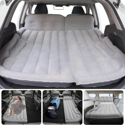 Inflatable Camping Air Mattress Car Bed Mattress Outdoor Travel Camping Air Bed with Built - in Pump Air Couch Mat F - Avero