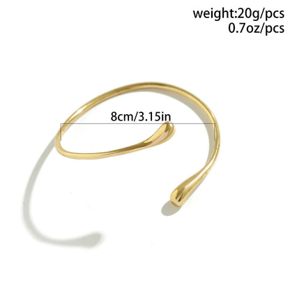 Ingemark Simple Vintage Water Drop Open Cuff Bangles for Women 2024 Trend Goth Geometric Arm Bracelet Aesthetic Jewelry Gift New - Avero