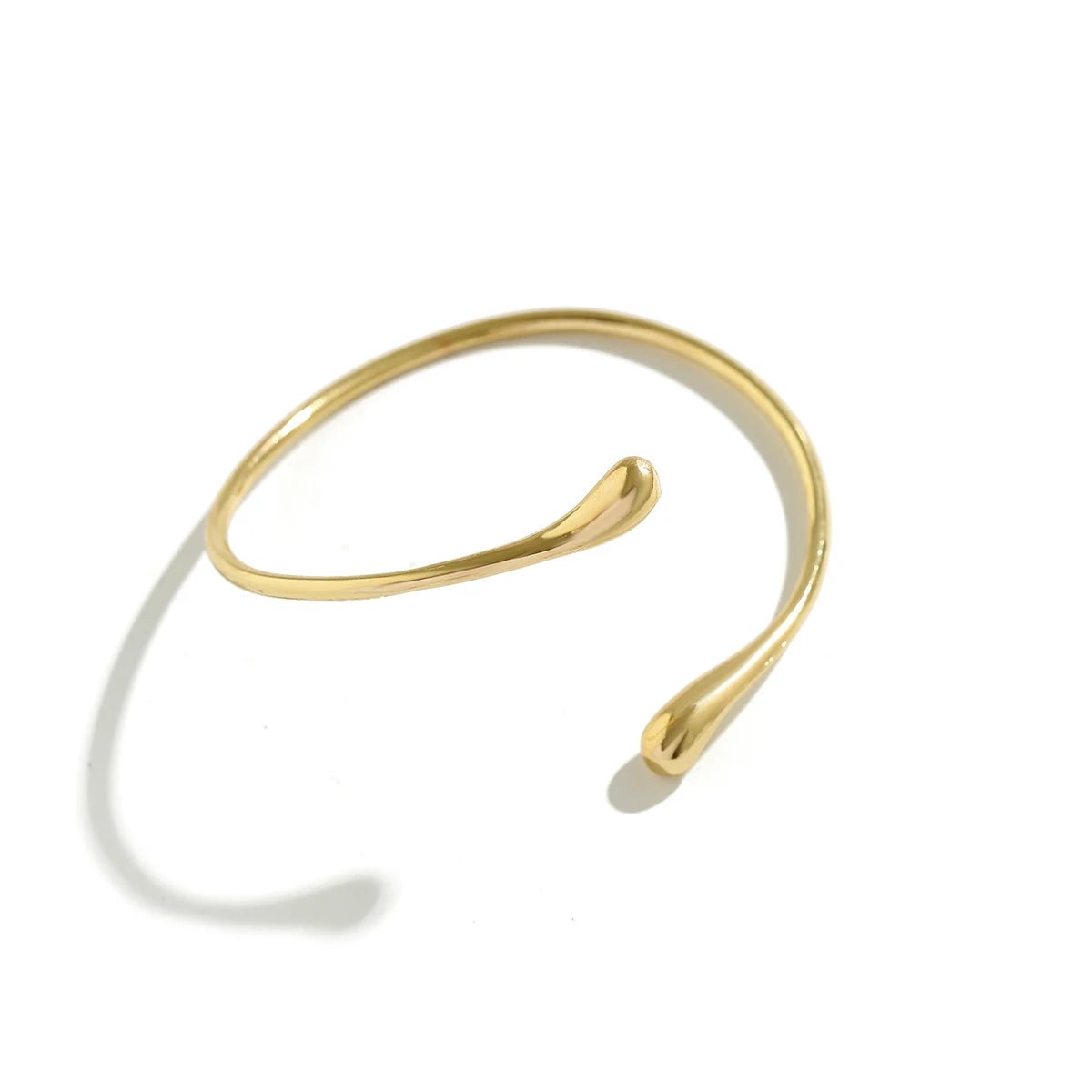 Ingemark Simple Vintage Water Drop Open Cuff Bangles for Women 2024 Trend Goth Geometric Arm Bracelet Aesthetic Jewelry Gift New - Avero