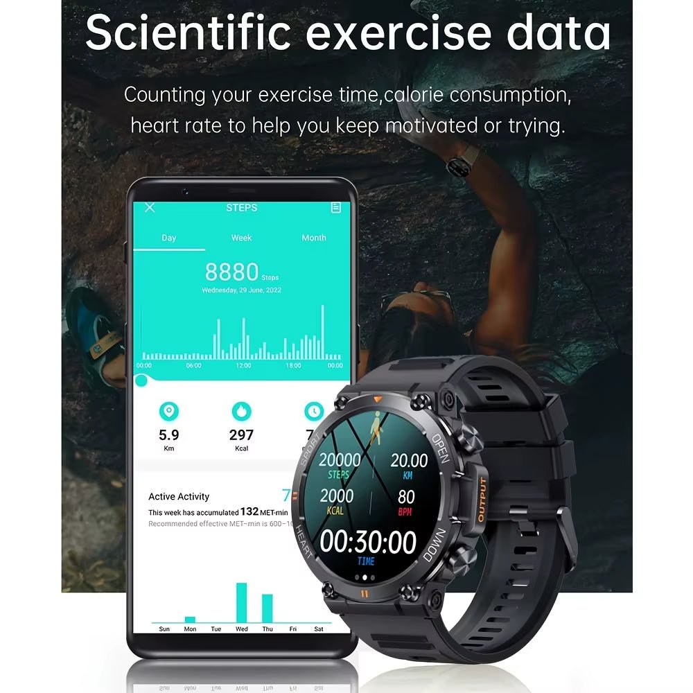K56Pro Smart Watch for Men Heart Rate Blood Bluetooth Sport 400Mah Long Standby 1.39 Inch 360*360 HD Screen Outdoors Smartwatch - Avero