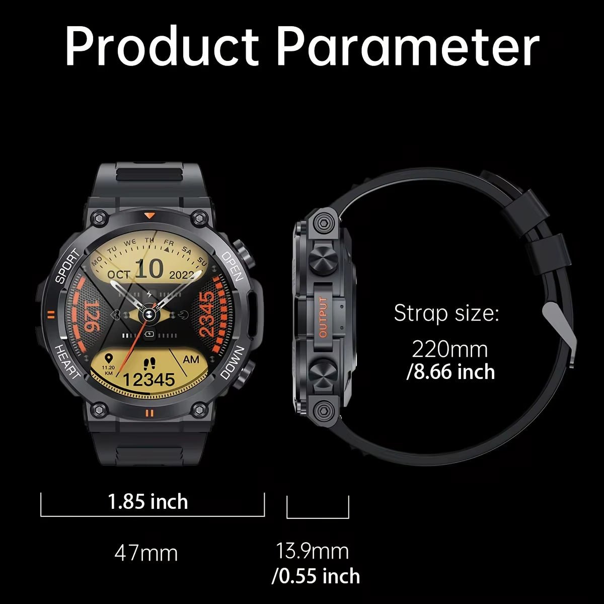 K56Pro Smart Watch for Men Heart Rate Blood Bluetooth Sport 400Mah Long Standby 1.39 Inch 360*360 HD Screen Outdoors Smartwatch - Avero