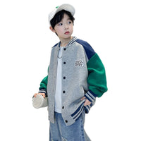 Kids Boys Autumn Sports Clothing Baseball Jacket Trendy 2025 New Children's Outerwear Crew Neck Sporty Coat 5 7 9 11 13 14 Years - Avero