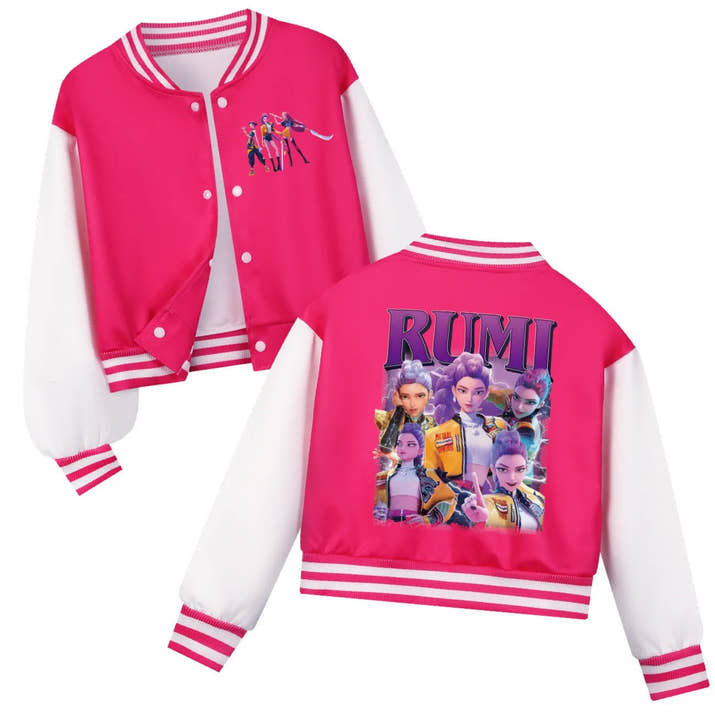 Kids KPop Demon Hunters Huntrix Clothes Boys Baseball Uniform Spring Autumn Girls Baby Casual Hoodies Children Costume - Avero