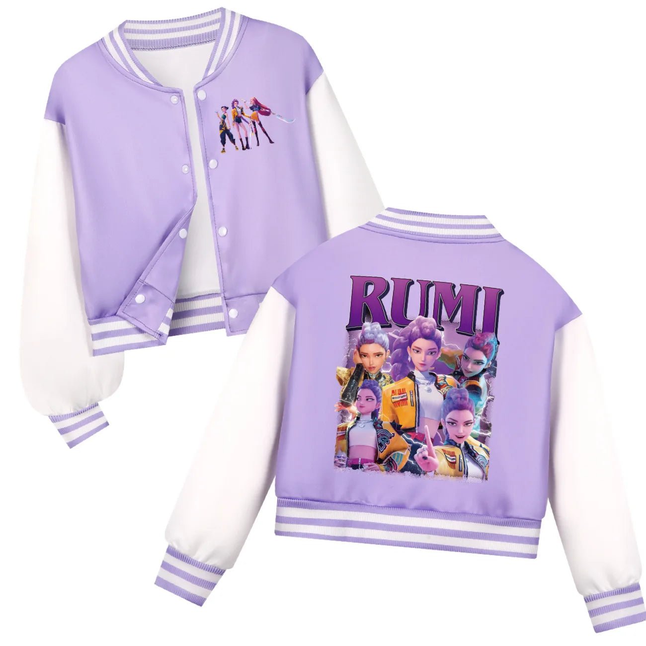 Kids KPop Demon Hunters Huntrix Clothes Boys Baseball Uniform Spring Autumn Girls Baby Casual Hoodies Children Costume - Avero