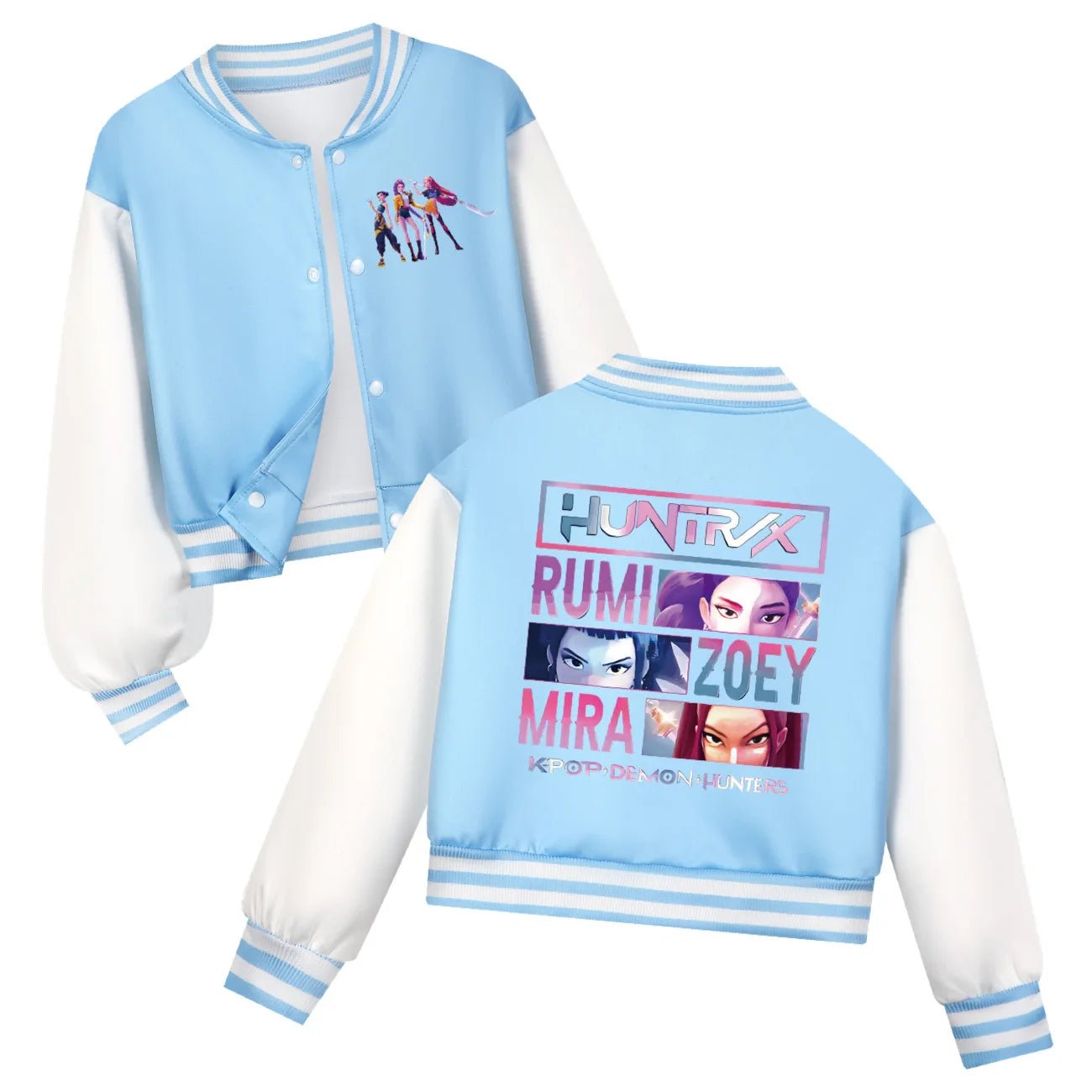 KPop Demon Hunters Kids Baseball Uniform Girls Boy Fashion Casual Jacket Outerwear Children's Clothing Movie Fans Gift Girl Tops - Avero