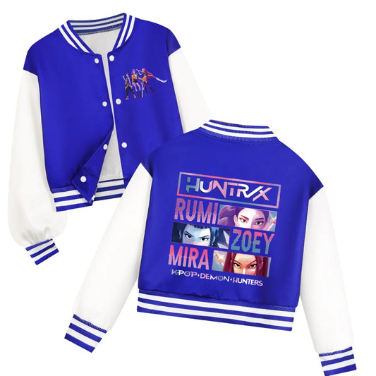 KPop Demon Hunters Kids Baseball Uniform Girls Boy Fashion Casual Jacket Outerwear Children's Clothing Movie Fans Gift Girl Tops - Avero