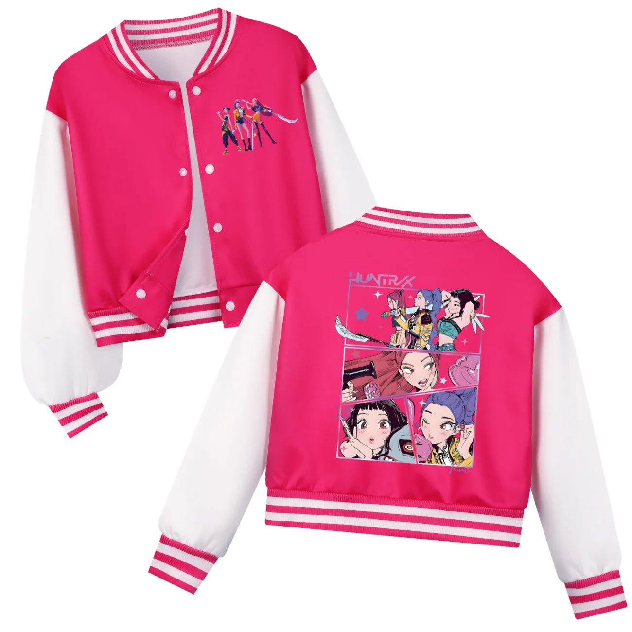 KPop Demon Hunters Kids Huntrix Clothes Boys Baseball Uniform Spring Autumn Girls Baby Casual Hoodies Children Costume - Avero