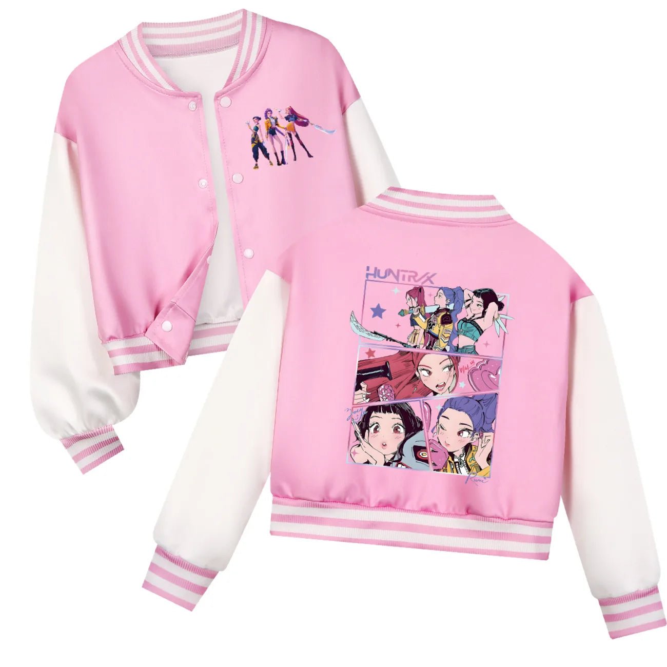 KPop Demon Hunters Kids Huntrix Clothes Boys Baseball Uniform Spring Autumn Girls Baby Casual Hoodies Children Costume - Avero