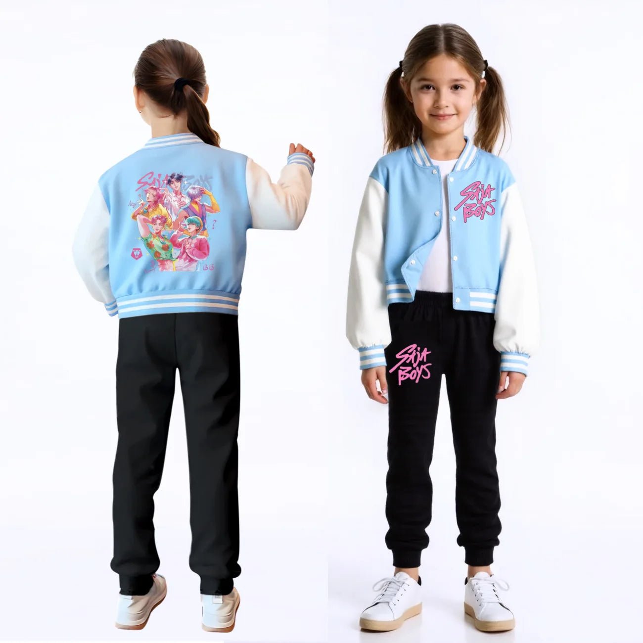KPop Demon Hunters Kids Huntrix SAJABOYS Clothes Boys Baseball Uniform Spring Autumn Girls Baby Casual Hoodies Children Costume - Avero