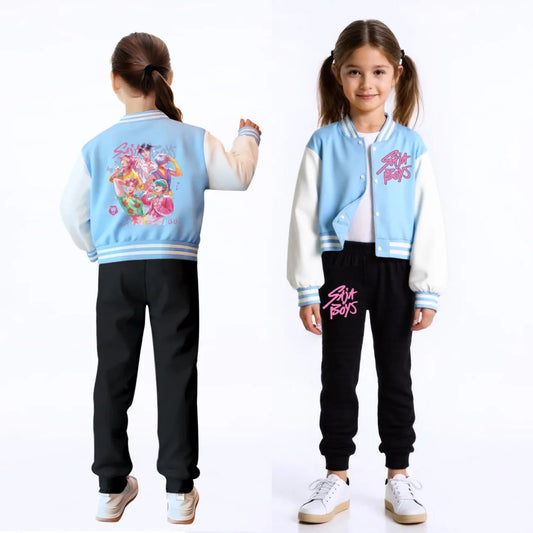 KPop Demon Hunters Kids Huntrix SAJABOYS Clothes Boys Baseball Uniform Spring Autumn Girls Baby Casual Hoodies Children Costume - Avero