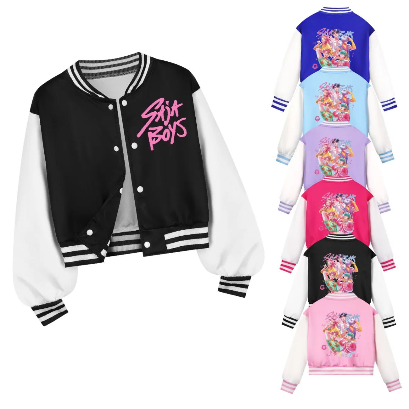 KPop Demon Hunters Kids Huntrix SAJABOYS Clothes Boys Baseball Uniform Spring Autumn Girls Baby Casual Hoodies Children Costume - Avero