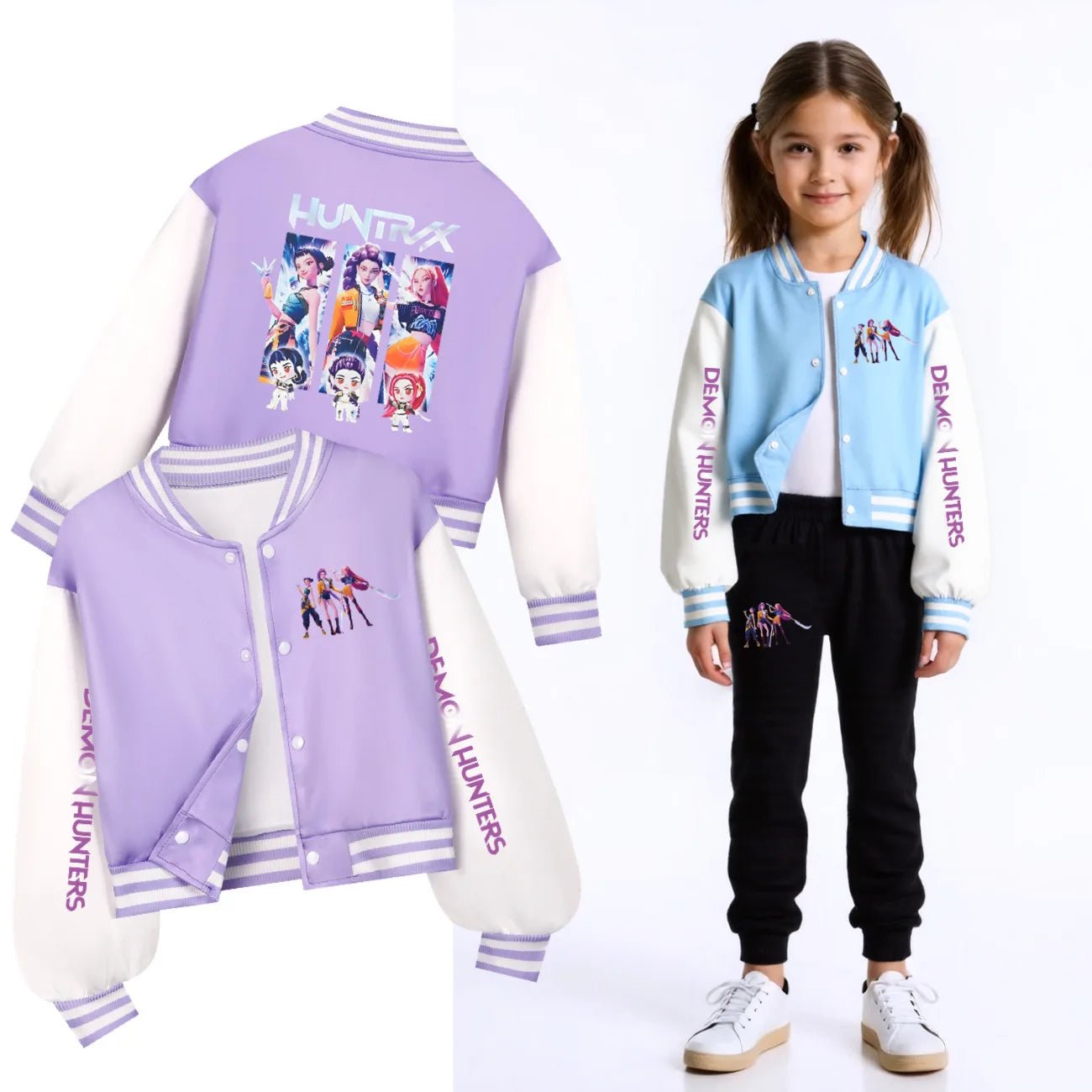 KPop Demon Hunters Kids Huntrix SAJABOYS Clothes Spring Autumn Girls Baby Casual Hoodies Children Costume Boys Baseball Uniform - Avero