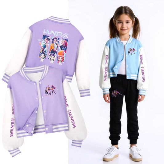 KPop Demon Hunters Kids Huntrix SAJABOYS Clothes Spring Autumn Girls Baby Casual Hoodies Children Costume Boys Baseball Uniform - Avero