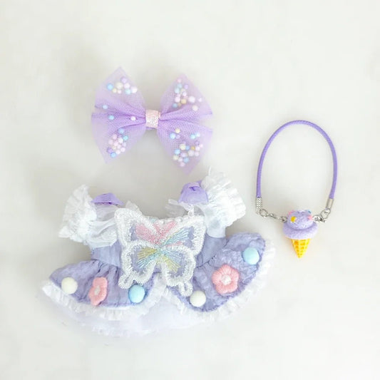 Labubu V3 0 High Energy Vinyl Plush Doll Blind Box Pendant Lucky Purple Butterfly Fairy Baby Clothes Skirt Cute Kawaii Fashion - Avero