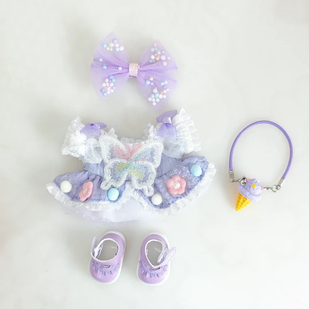 Labubu V3 0 High Energy Vinyl Plush Doll Blind Box Pendant Lucky Purple Butterfly Fairy Baby Clothes Skirt Cute Kawaii Fashion - Avero