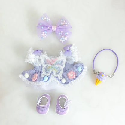 Labubu V3 0 High Energy Vinyl Plush Doll Blind Box Pendant Lucky Purple Butterfly Fairy Baby Clothes Skirt Cute Kawaii Fashion - Avero