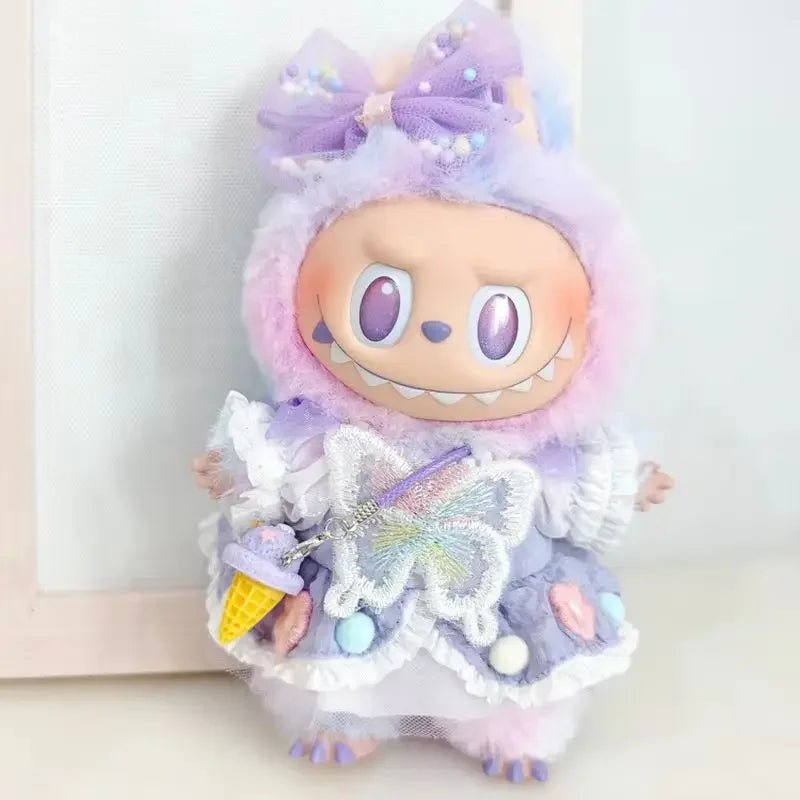 Labubu V3 0 High Energy Vinyl Plush Doll Blind Box Pendant Lucky Purple Butterfly Fairy Baby Clothes Skirt Cute Kawaii Fashion - Avero