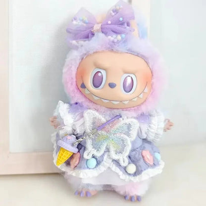 Labubu V3 0 High Energy Vinyl Plush Doll Blind Box Pendant Lucky Purple Butterfly Fairy Baby Clothes Skirt Cute Kawaii Fashion - Avero
