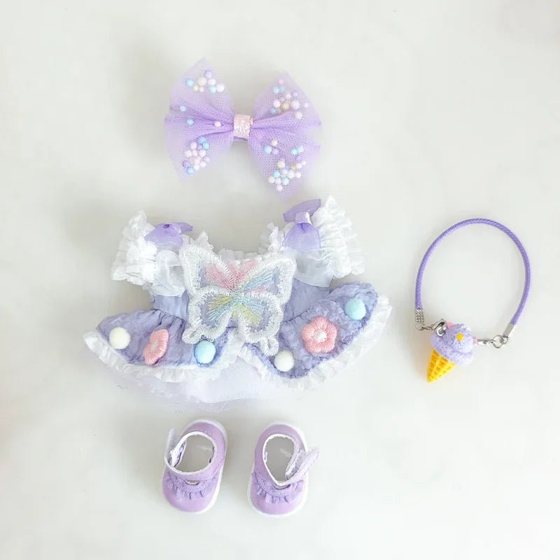 Labubu V3 0 High Energy Vinyl Plush Doll Blind Box Pendant Lucky Purple Butterfly Fairy Baby Clothes Skirt Cute Kawaii Fashion - Avero