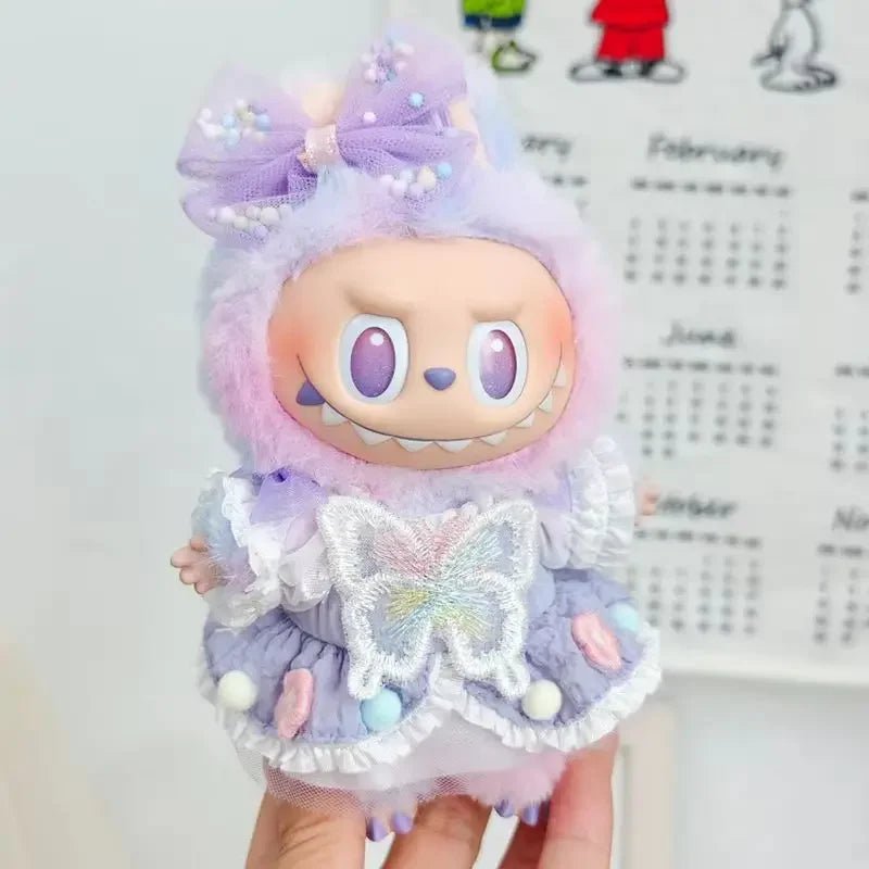 Labubu V3 0 High Energy Vinyl Plush Doll Blind Box Pendant Lucky Purple Butterfly Fairy Baby Clothes Skirt Cute Kawaii Fashion - Avero