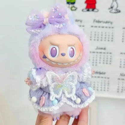 Labubu V3 0 High Energy Vinyl Plush Doll Blind Box Pendant Lucky Purple Butterfly Fairy Baby Clothes Skirt Cute Kawaii Fashion - Avero