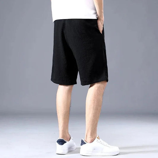 Lce Silk Shorts Men's Thin Sports Cropped Pants Loose Straight Leg Cool Breathable New Fashion Trend Casual XL - XXXL - Avero