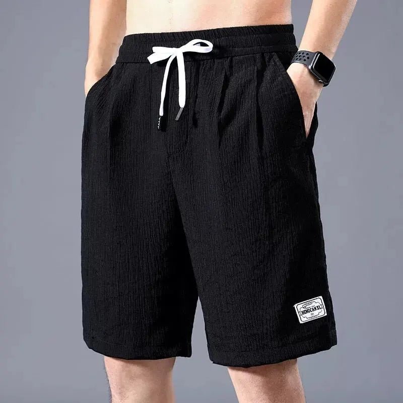 Lce Silk Shorts Men's Thin Sports Cropped Pants Loose Straight Leg Cool Breathable New Fashion Trend Casual XL - XXXL - Avero