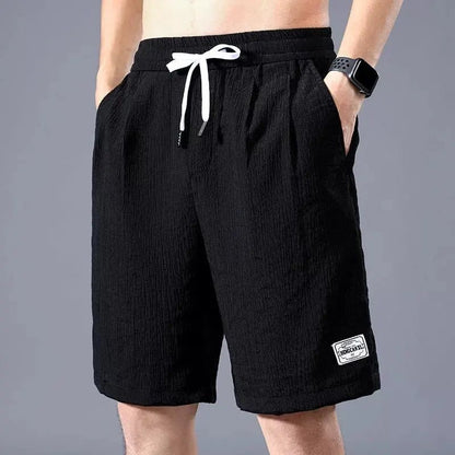 Lce Silk Shorts Men's Thin Sports Cropped Pants Loose Straight Leg Cool Breathable New Fashion Trend Casual XL - XXXL - Avero