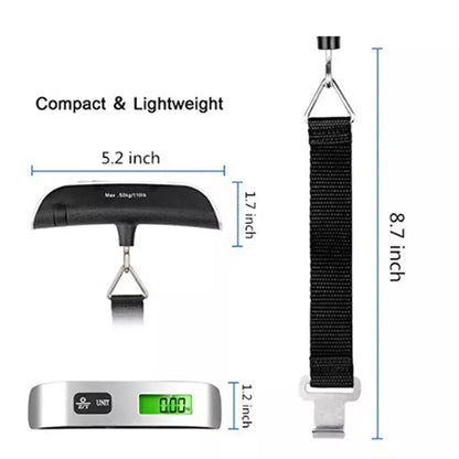 Luggage Scale 110lb 50kg Digital Handheld Portable Hanging Baggage Scale for Travel Suitcase Weight Scale - Avero