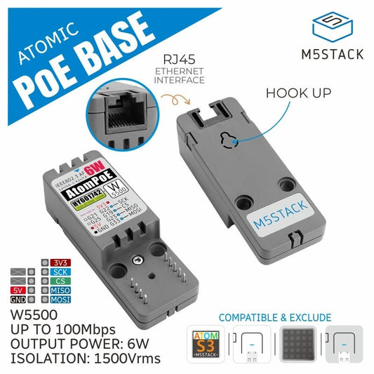 M5Stack Official ATOMIC PoE Base W5500 - Avero