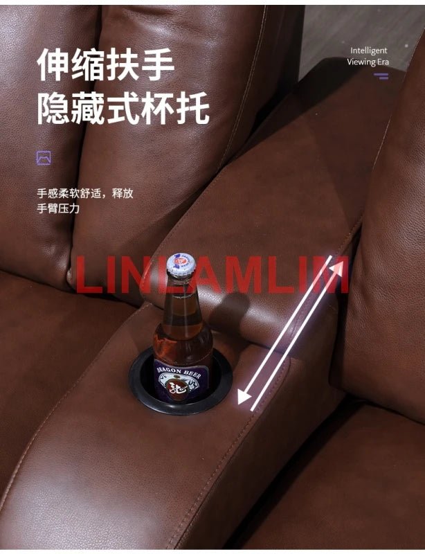 MANBAS electric recliner SOFA relax chair theater Cinema living room Sofa BED functional genuine leather couch corner 3 seater - Avero