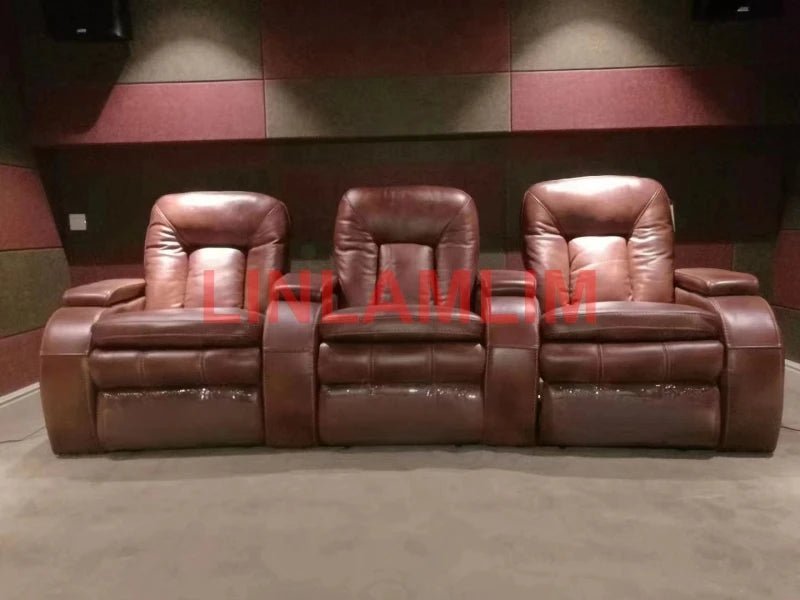 MANBAS electric recliner SOFA relax chair theater Cinema living room Sofa BED functional genuine leather couch corner 3 seater - Avero