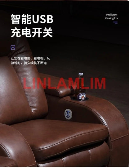 MANBAS electric recliner SOFA relax chair theater Cinema living room Sofa BED functional genuine leather couch corner 3 seater - Avero