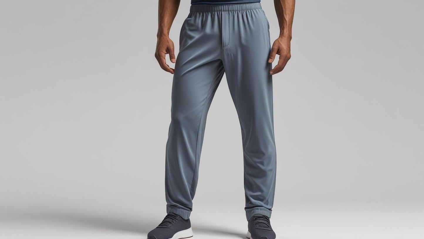 Men Fast Dry Stretch Pants Ice Silk Trousers Solid Color Mid - Waist Loose Breathable Straight - Leg Casual Pants Thin Sports Pants - Avero