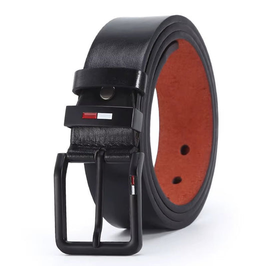 Men'S PU Leather Alloy Pin Square Buckle Belt Businessleisure Belts 2023 Fashion Black Coffee Brown Waistbelts for Men - Avero