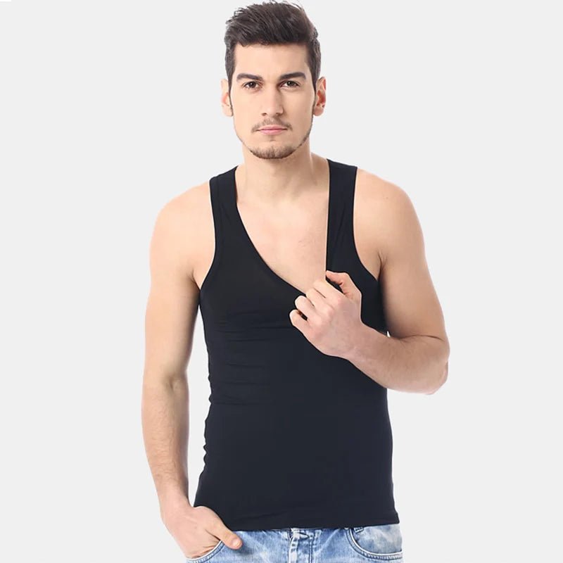 Men's solid color four seasons thin cotton vest casual and comfortable Joker sweatshirt fitness exercise slim vest - Avero
