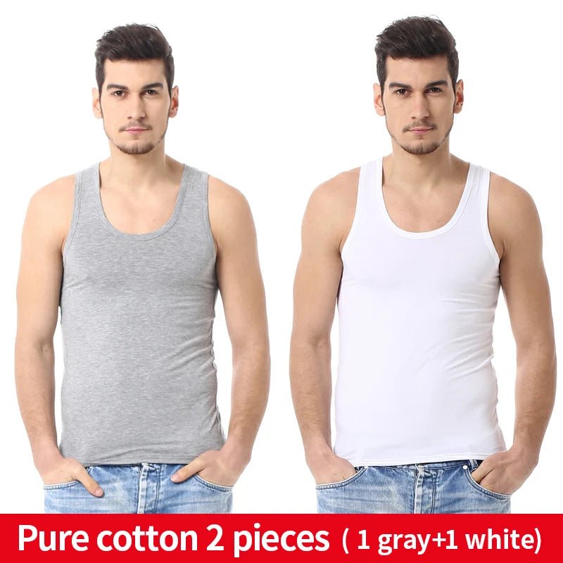 Men's solid color four seasons thin cotton vest casual and comfortable Joker sweatshirt fitness exercise slim vest - Avero